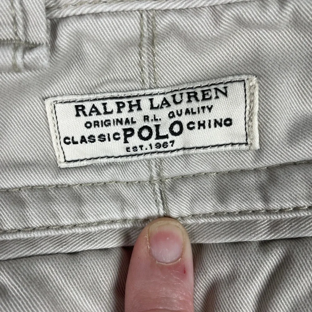 Polo Ralph Lauren Cargo Shorts Mens 40 Tan Classic Polo Chino Khaki Preppy 90s